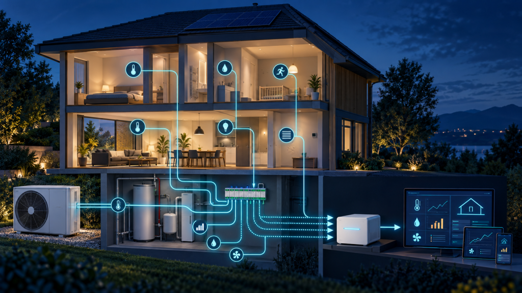 Hausautomation erfasst Wärmepumpen- und KNX-Daten sicher in Home Assistant